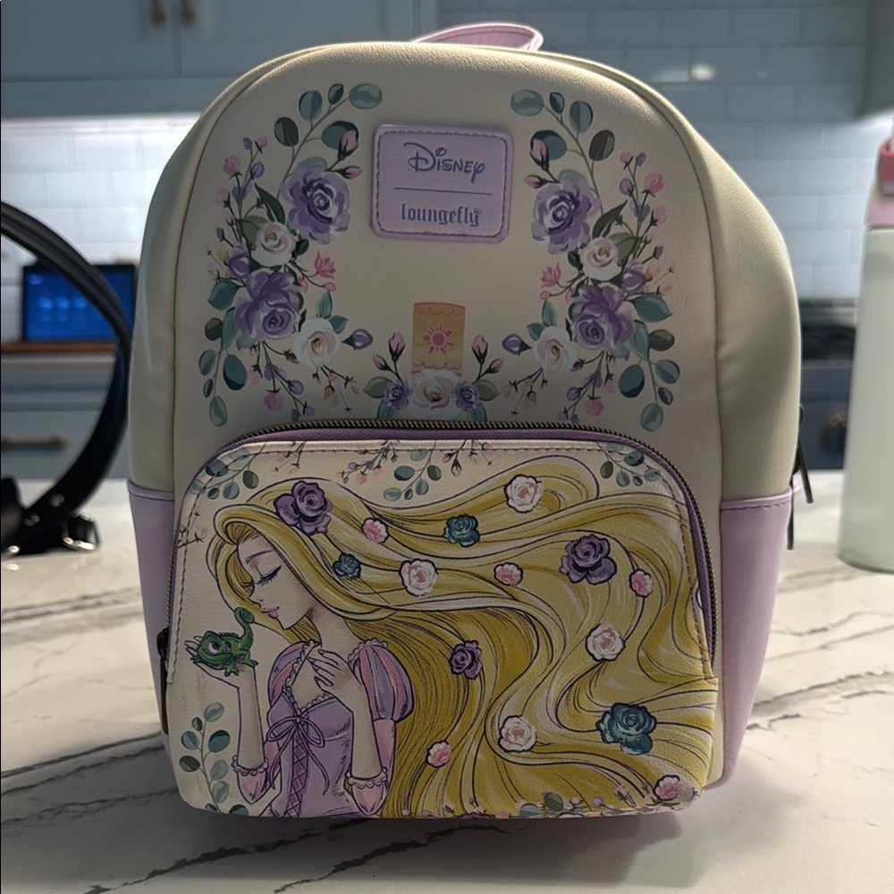 Loungefly Cream and Purple Rapunzel Backpack